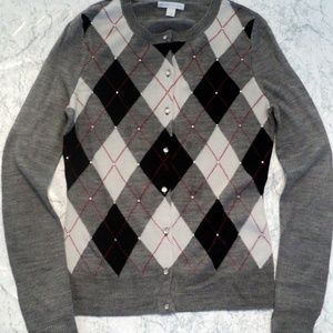 NY&C Argyle Rhinestone Cardigan